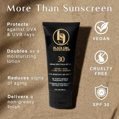 Black Girl Sunscreen SPF 30 Face & Body Lotion 3 Oz Pack of 2 - Clear, Hydrating