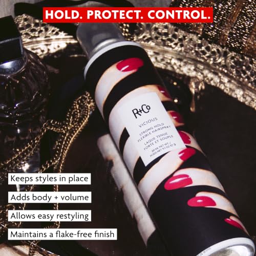 R+Co Vicious Strong Hold Flexible Hairspray 9oz Dark Waves Scent