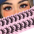 10 Pairs Pack Manga Anime False Eyelashes 3D Mink Eyelashes Thick Long Multilayer Fluffy,Dramatic False Eyelashes Handmade(M-03)