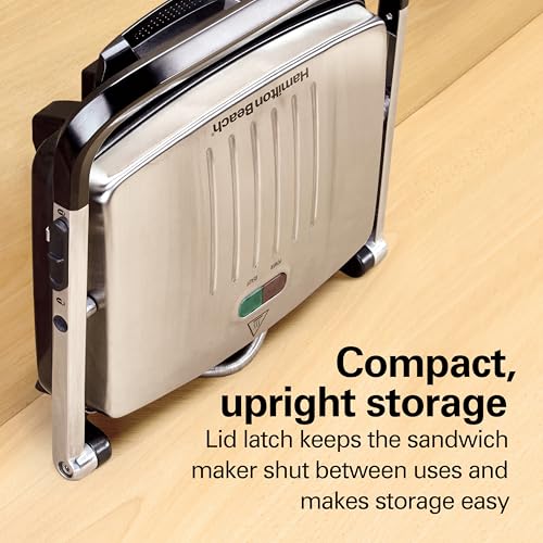 Stainless Steel Nonstick 8x10 Inch Panini Press & Indoor Grill