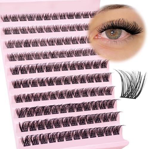 Natural Wispy Lash Clusters 9-14MM D Curl Cluster Eyelash Extensions Soft Eyelash Clusters,9mm 10mm 12mm 14mm False Eyelashes 120pcs Lash Clusters