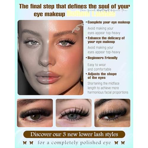 Bottom Lash Clusters 3 Styles Bottom Lashes 240PCS Wispy Eyelash Clusters Lower Cluster Lashes 5-7MM Spiky Bottom Individual Lashes DIY Cluster Eyelash Extensions by Boahankuke