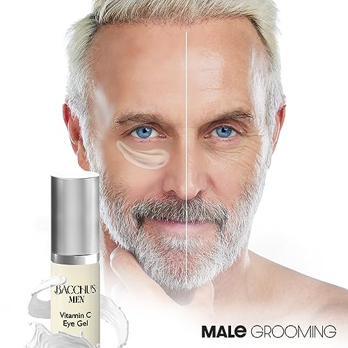 Men Vitamin C Eye Gel for Dark Circles & Puffiness - Anti-Aging & Brightening, 0.5 oz
