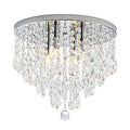 NSRCE 14 Inch Modern Crystal Flush Mount Ceiling Light Fixture for Bedroom & Dining