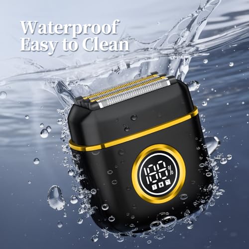 Men's Foil Shaver IPX7 Waterproof USB-C Rechargeable - Black Gold