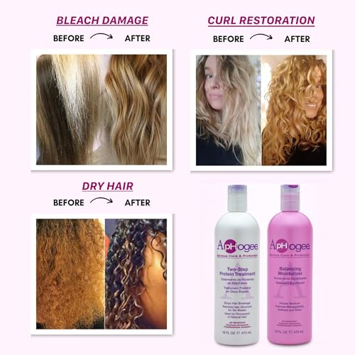 Aphogee Double Bundle Hair Treatment Set - 16 Fl Oz Protein & Moisturizer (Pack of 2)