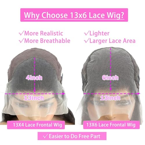 BVLBVL 20in Deep Wave Lace Front Wig Human Hair 13x6 HD Pre-Plucked 180% Density Natural Black
