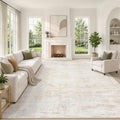 Yidanamy 8x10 Beige Washable Area Rug - Modern Abstract Neutral Carpet for Living Room