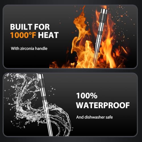 Wireless Meat Thermometer with 2 Probes - Bluetooth App Control, NIST Certified Accuracy