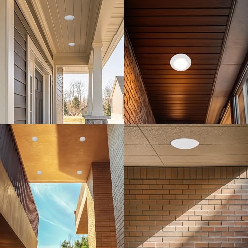 8 Pack JULLISON 6 Inch LED Low Profile Disk Lights with Dusk to Dawn Sensor, 5CCT White, 1000LM, Non-Dimmable, ETL Shower Rated