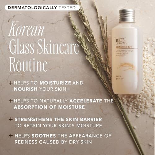 The Face Shop Korean Rice Skincare Duo - Light Hydration Toner & Moisturizer for Oily & Sensitive Skin