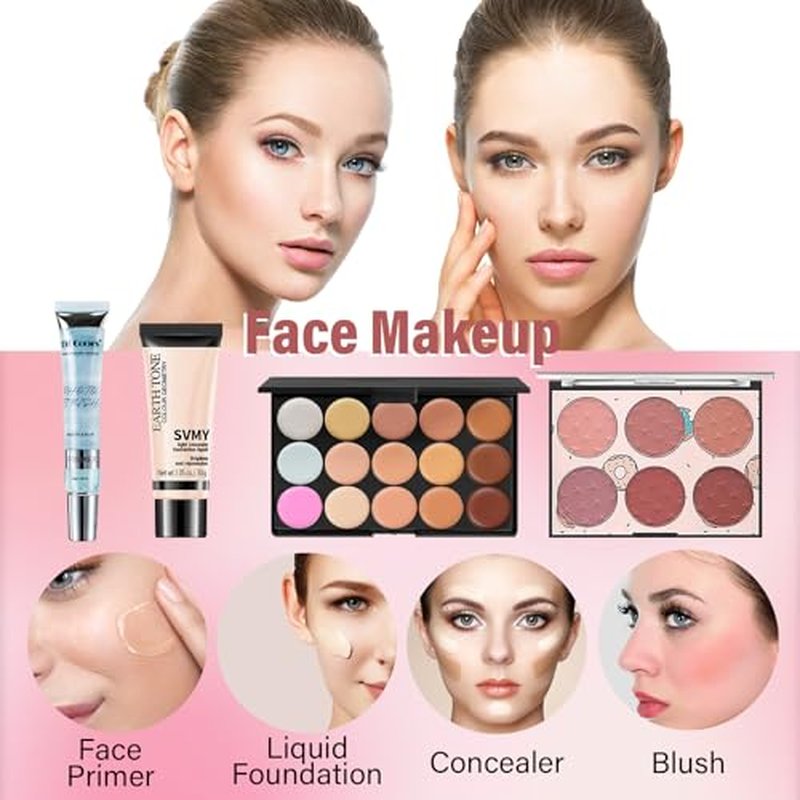 Makeup Set for Women, Makeup Kit for Beginners Teen Girls, Makeup Gift Set for Teens, Makeup Kit for Girls, Eyeshadow Palette, Lip Gloss, Face & Eye Make up