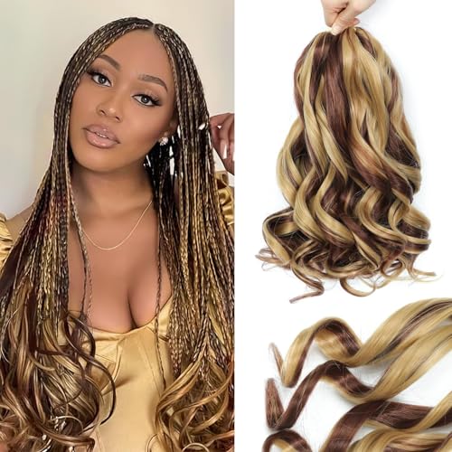 YUUYEE French Curl Braiding Hair Extensions 8 Packs 27#/33# 30 Inch for Black Women