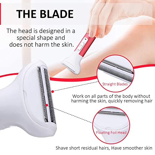 5 in 1 Electric Razor for Women Removal for Body Nose Hair Trimmer Face Shavers Eyebrow Legs Armpit Bikini Area Pubic Underarms Painless Rechargeable Portable Facial Hair Removal