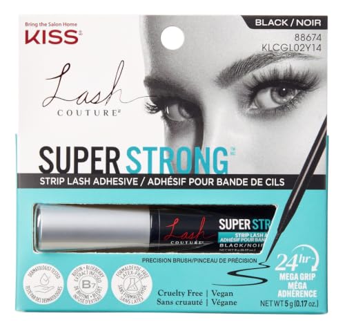 False Eyelash Adhesive Strip Lash Glue Black Pack of 6 Latex-Free