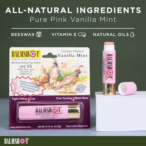 Lip Balm 4-Pack SPF 15 Beeswax with Aloe & Vitamin E - USA Made, Rugged Brass Tube