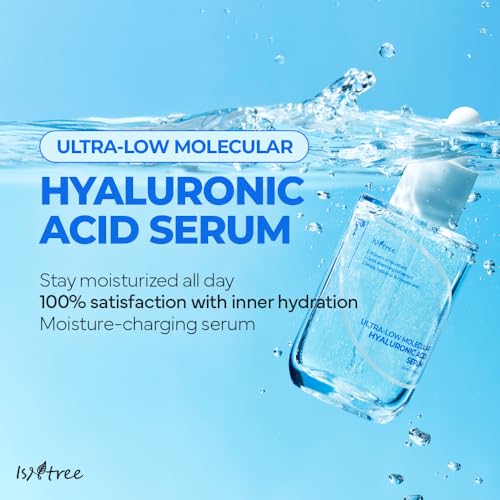 ISNTREE Ultra-Low Molecular Hyaluronic Acid Toner 300ml, 10.14 fl oz + Ultra-Low Molecular Hyaluronic Acid Serum 50ml, 1.69 fl oz