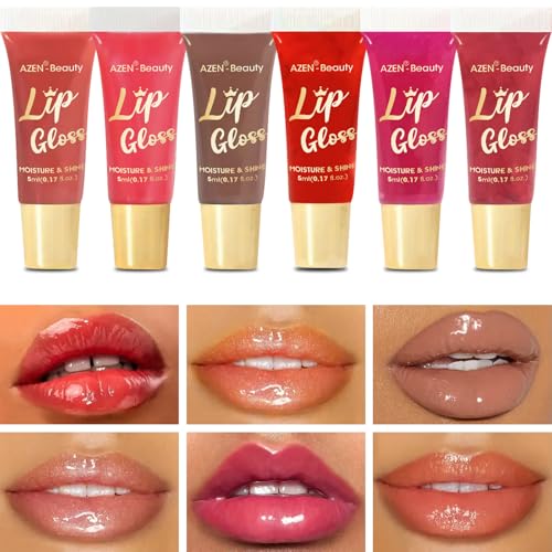 AZEN 60 Pack Lip Gloss Set - Color Lip Oil for Dry Chapped Lips Moisturizing B-60