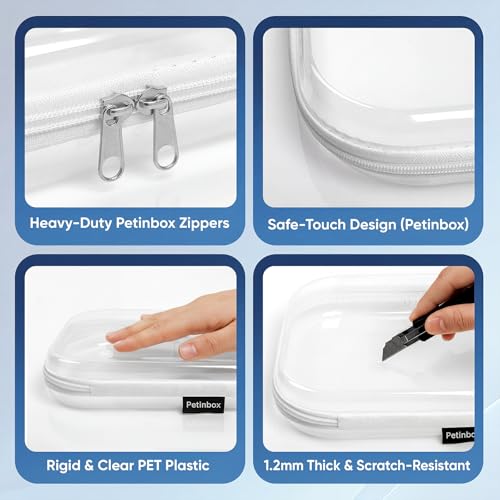 Clear Hard Shell Zipper Cases Set - 3 Sizes, Travel & Storage Organizer