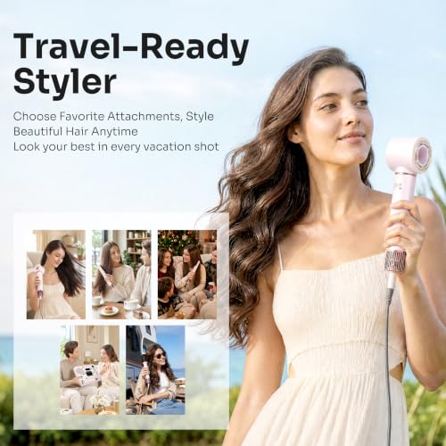 7-in-1 Hot Air Hair Styler Dryer with Ionic Care and Multiple Attachments