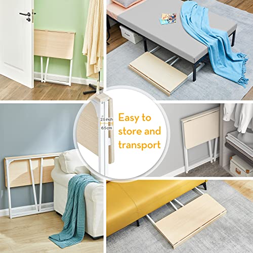 Large 39.4" Foldable Computer Desk for Small Spaces Beige - WOHOMO