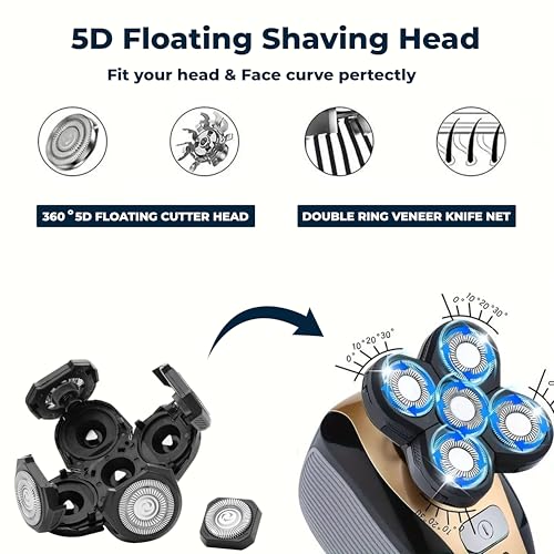 4 Pack Replacement Shaver Heads Compatible with Freebird Head Shaver - 2 Brush Variants