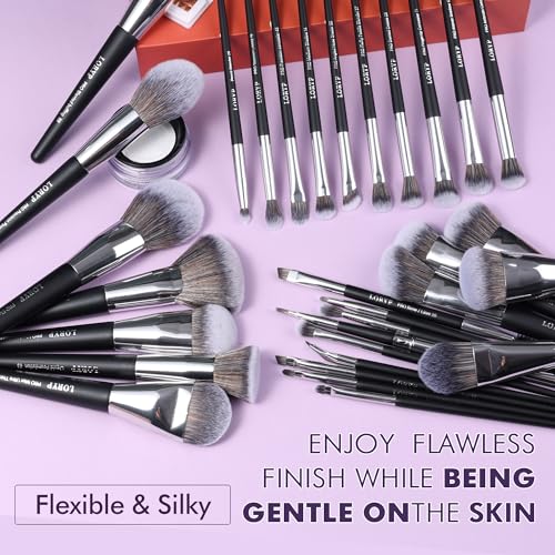 Professional Makeup Brush Set 32 Pcs Vegan Synthetic Brushes for Face & Eyes