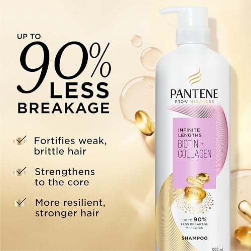 Pantene Infinite Lengths Sulfate-Free Shampoo Floral 30 Fl Oz - Strengthens & Prevents Breakage