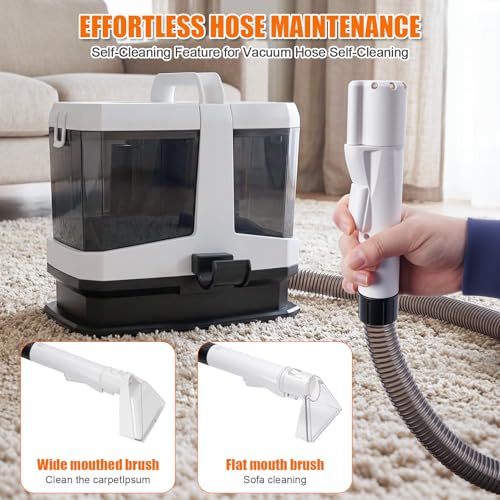 Portable Carpet & Upholstery Cleaner Machine with 16KPa Suction for Pet Stains