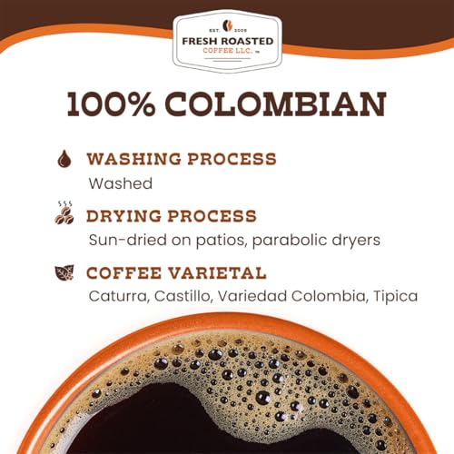 Fresh Roasted Colombian Whole Bean Coffee - 5 lb Medium Roast - Kosher, Nitrogen-Flushed, Single Origin, Ground Optional - Variation of Colombian / 80 Ounce