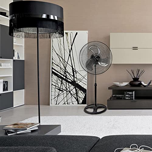 Vie Air 18-Inch Industrial Heavy Duty Pedestal Oscillating Metal Fan, Black - Variation: 18 Inch Pedestal