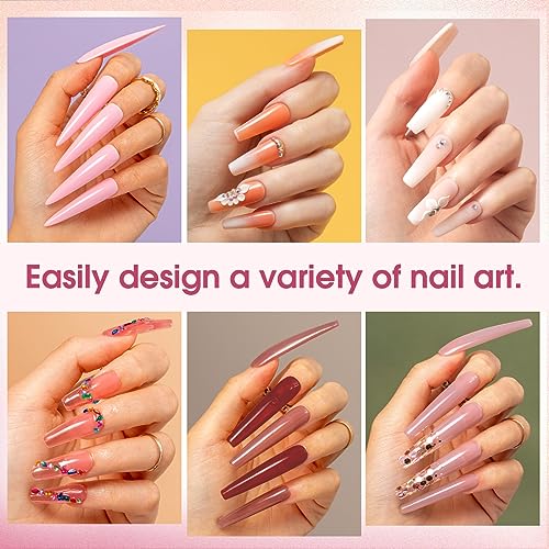 Poly Nail Gel Kit with 20 Colors & 48W Nail Lamp - Starter Kit for Nail Extensions