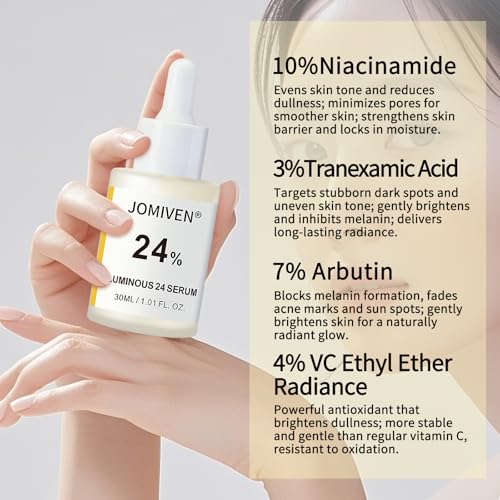 Luminous 24% Serum-10% Niacinamide & 7% Arbutin - 4% VC Ethyl Ether & 3% Tranexamic Acid - 24% Active Formula for Brightening, Visible Dark Spots & Even Skin Tone