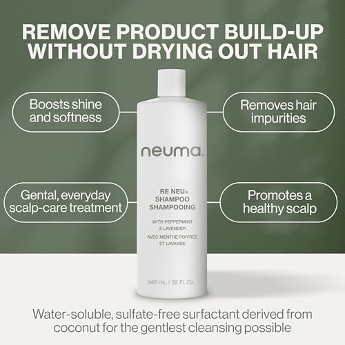 Neuma Re Neu Sulfate-Free Shampoo with Peppermint & Lavender 32 Fl Oz - Build-Up & Scalp Detox