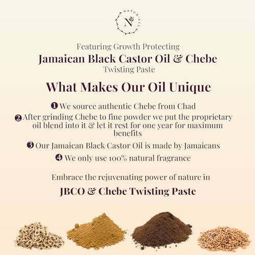 NaturAll Jamaican Black Castor Oil & Chebe Braiding Gel - Strong Hold Protective Hair Gel for Locs & Edges 8 Oz