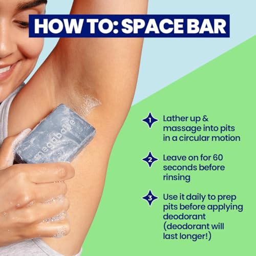 Megababe Space Bar Charcoal Underarm Soap 13.5 oz - Odor Control & Detox, 1 Pack