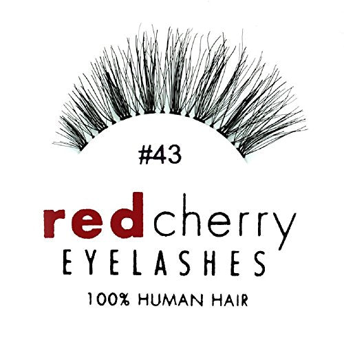 Red Cherry Eyelashes #43 False Eyelashes - Multipacks - 12 Pairs - Full Black - Handcrafted - Cruelty-Free - Vegan