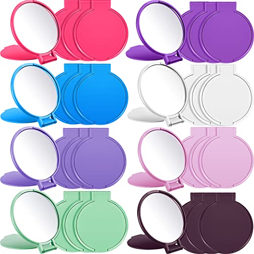 Mini Folding Makeup Mirror Set - 80 Pcs Compact Round Handheld Mirrors