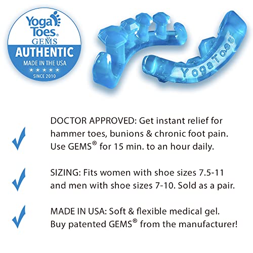 YogaToes GEMS Gel Toe Stretcher & Separator - Small Pack of 1 Pair, America’s Foot Care Choice