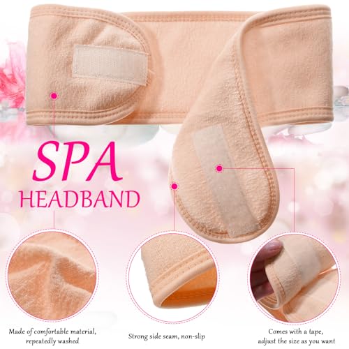 Hoteam Light Pink 30 Pack Spa Headbands for Facial & Hair Styling