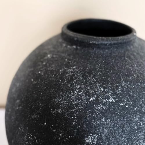 Large Rustic Black Ceramic Vase - Farmhouse Decor, 10.6 Inches Tall - Variation of THIS listing