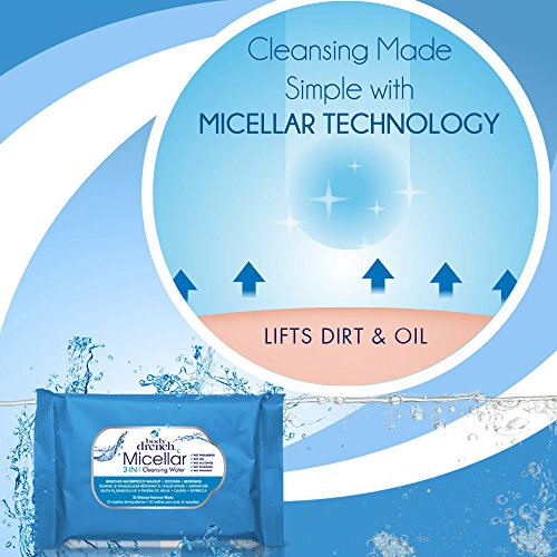 Micellar Cleansing Wipes for Makeup Removal and Sensitive Skin - 30 Count, 6 Pack