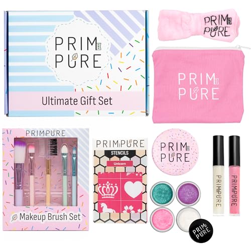 Kids Mineral Makeup Gift Set - Organic Non-Toxic Eyeshadow & Lip Gloss, Safe for Play & Birthday Parties