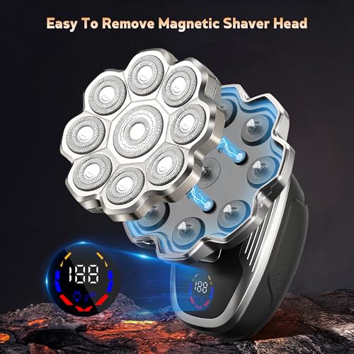 Electric Razor for Men Black - 5-in-1 Wet & Dry Head Shaver with 9D Floating Head