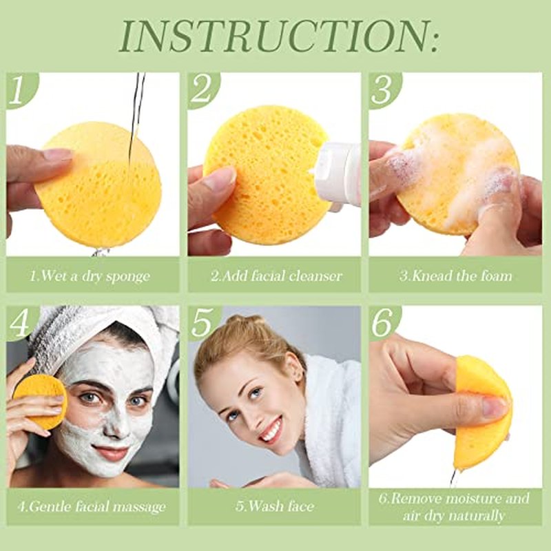 150 Pcs Compressed Facial Sponges Natural Cosmetic Spa sponges 2.5 Inch for Women Facial Cleansing Exfoliating Mask, Makeup Removal Pads
