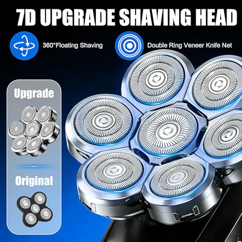 Velurie 3-Pack Silver Replacement Heads for 7D Floating Shaver - Compatible with Freebird