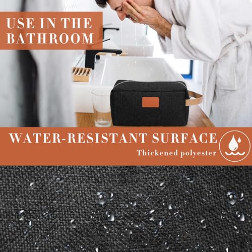 Travel Toiletry Bag Set - 8 Black Waterproof Organizer Bags for Men & Groomsmen