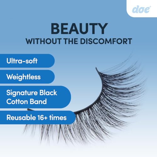 Really Really Lowkey - Reusable 15 Wears, Natural Looking Vegan False Lashes, Handmade from Korean Silk. Lightweight Cruelty Free Eyelash for Everyday Look - 1 Pair