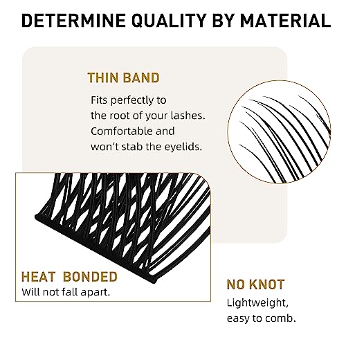 Lash Clusters B02 D Curl 16mm DIY Eyelash Extensions 72 Clusters Lashes B&Qaugen Mega Volume Individual Lashes Eyelash Clusters Extensions Wispy Individual Lashes Cluster DIY at Home (NM-D-16mm)