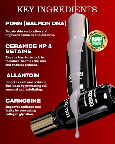Lollsea PDRN Serum with Salmon DNA & Ceramide NP - Anti-Aging Face Treatment 1.69 fl oz